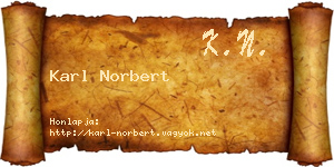 Karl Norbert névjegykártya
