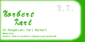 norbert karl business card
